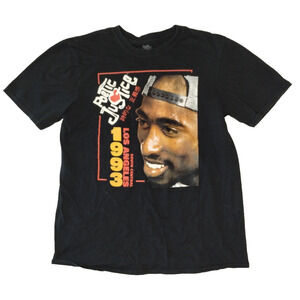 Poetic Justice Tupac 1993 Los Angeles Graphic T-Shirt Black Medium EUC